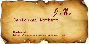 Jablonkai Norbert névjegykártya