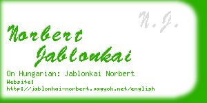 norbert jablonkai business card